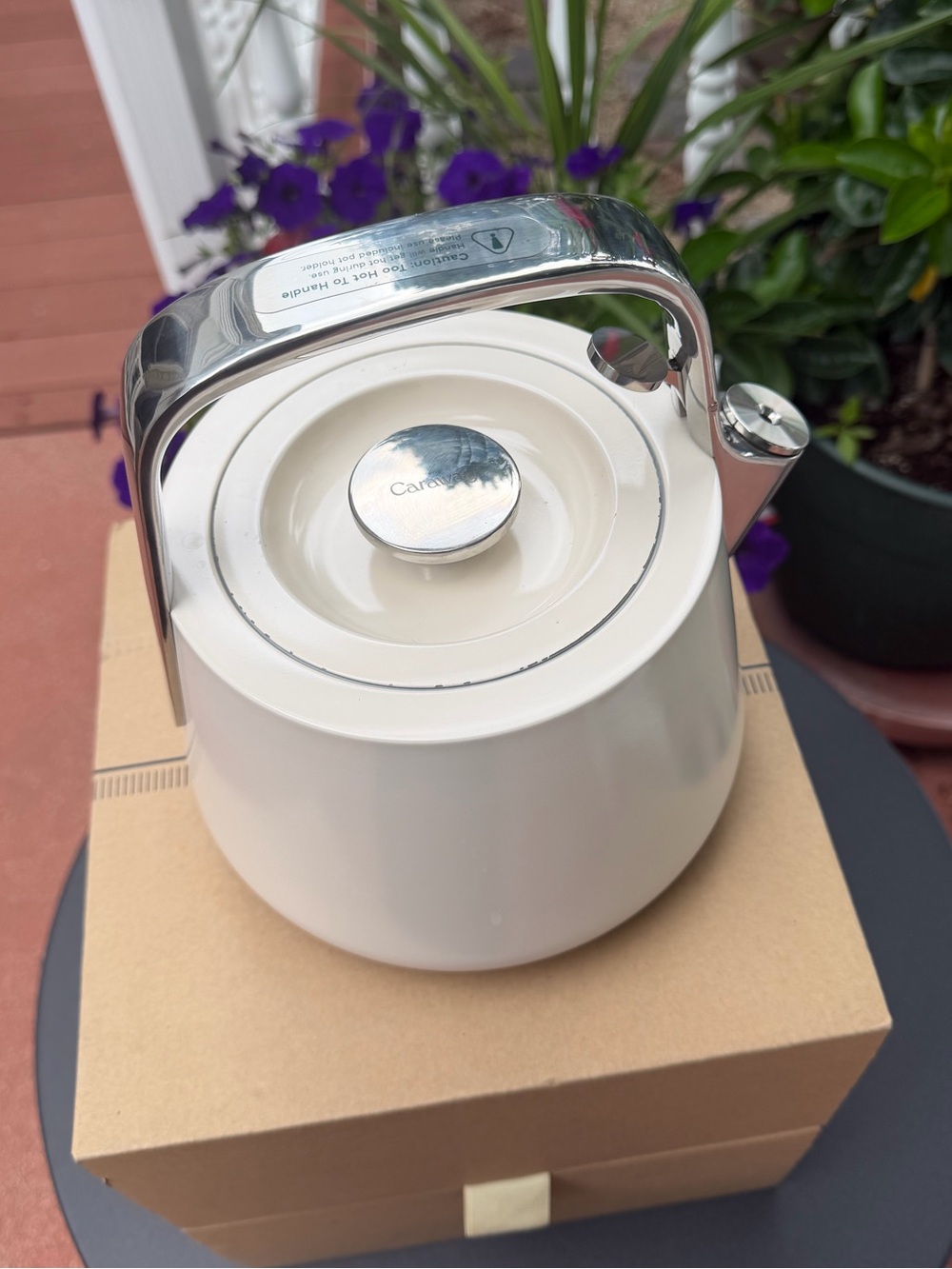 Caraway Whistling Tea Kettle Cream Luxury Teapot Fast